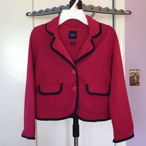 Girl’s Red Blazer with Navy Trim